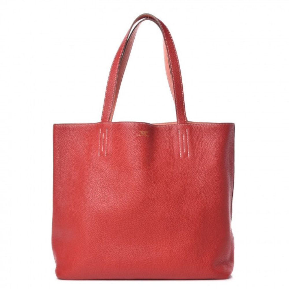 HERMES Double Sens Ruby Taurillon Clemence Tote
